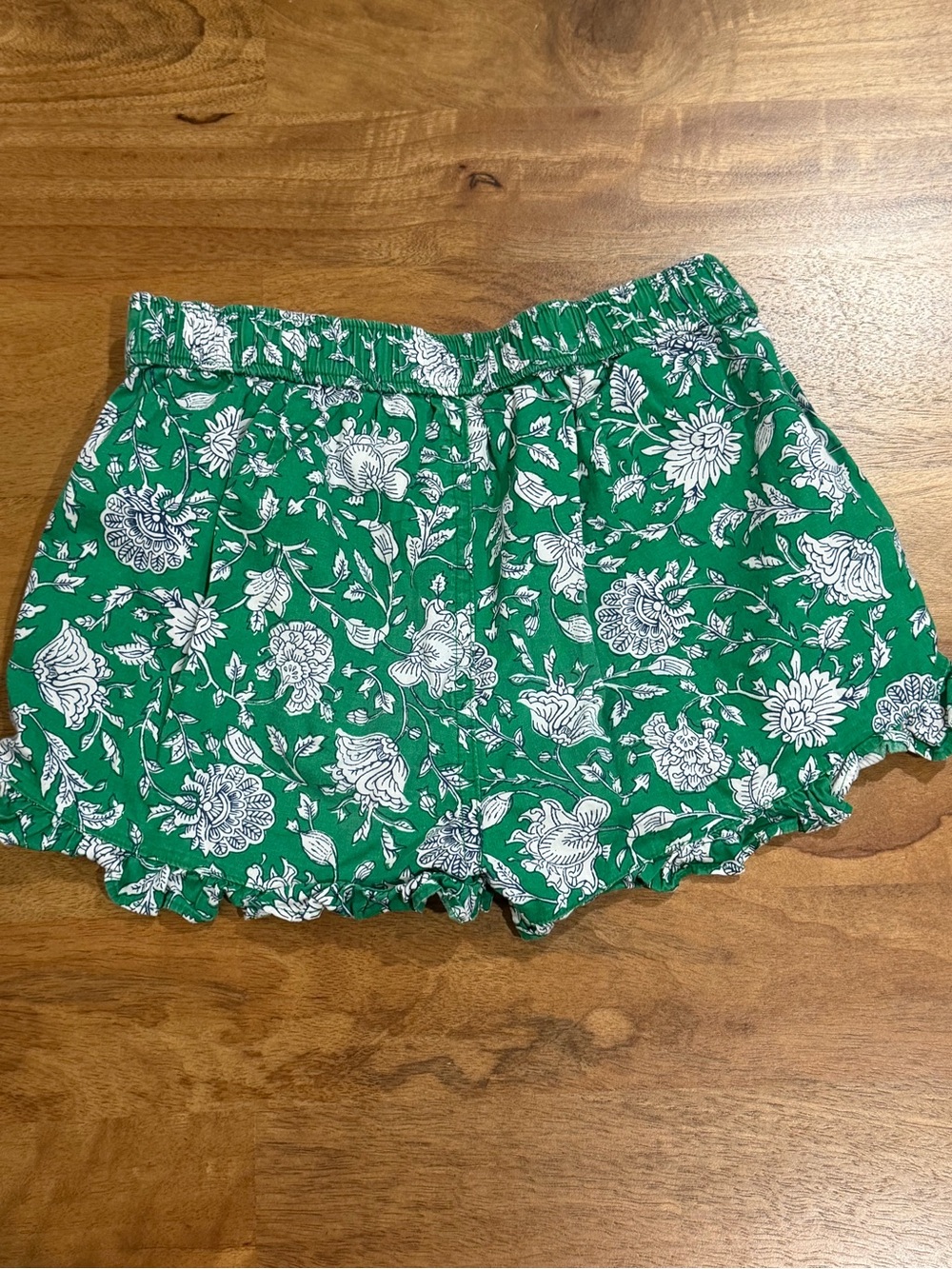 Crewcuts Girl’s Green Floral Ruffle-Hem Shorts w/ Elastic Waist Size 8 - Picture 5 of 6